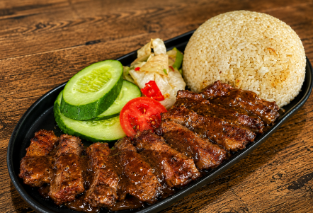 Cơm Pork steak nướng lu (must try)