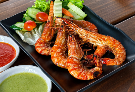 Tôm sa tế nướng lu